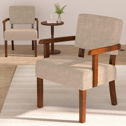 Accent Chair Set of 2 with Table, Living Room Chairs with Soft Seat and Armrests for Living Room