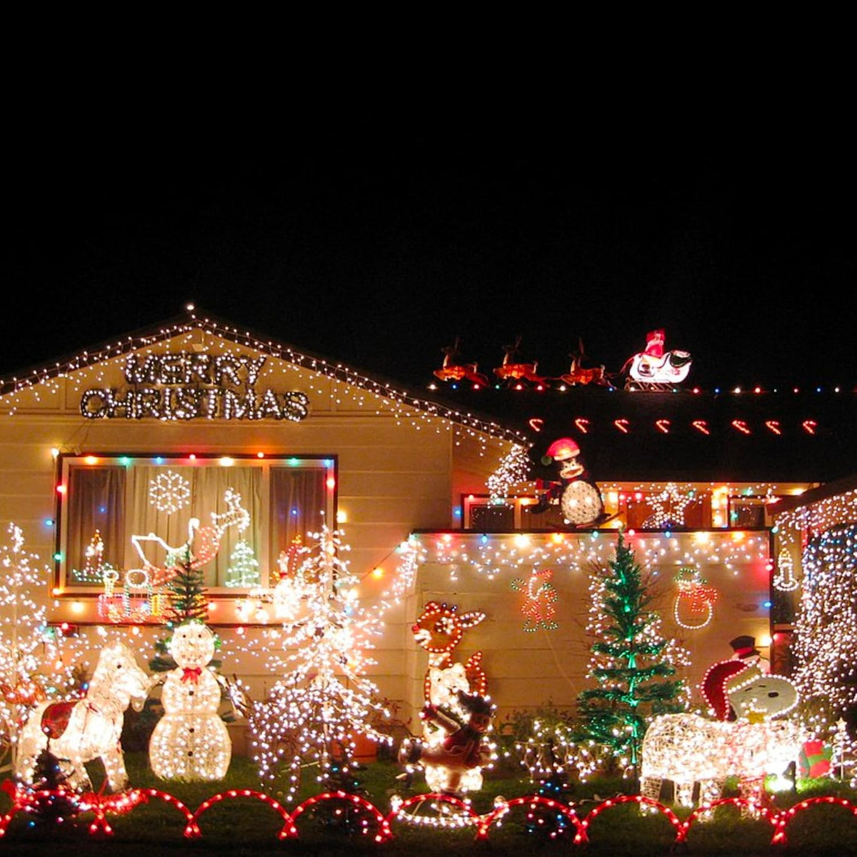 Dazzle Bright 164 FT 500 LED Christmas String Lights, Waterproof Green Wire String Lights with 8