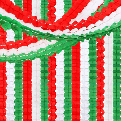 Red-Green White Party-Decorations Christmas Streamers-Garland - 12pcs Mexico Italian 4-Leaf Clover