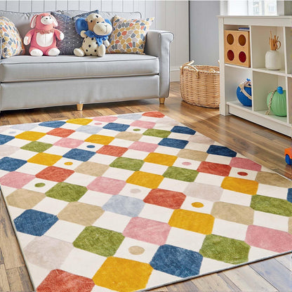 jinchan Area Rug 3x5 Kids Washable Indoor Floor Cover Non-Slip Modern Soft Rug Elementary School