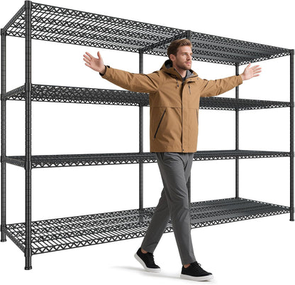 REIBII 81.5''W Storage Shelves 3680LBS Garage Shelving Heavy Duty 4 Tier Metal Shelving Unit