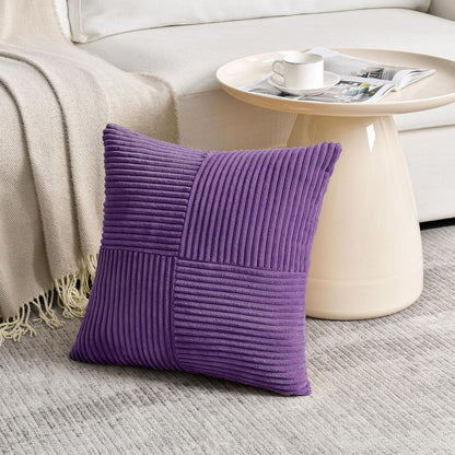 Fancy Homi 2 Packs Purple Decorative Throw Pillow Covers 22x22 Inch for Living Room Couch Bed