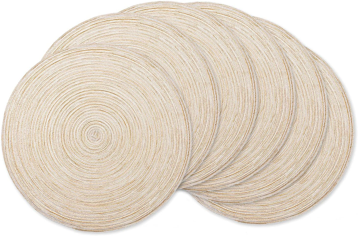 AHHFSMEI Round Braided Placemats Set of 6 Round Table Mats for Dining Tables Natural Woven Heat