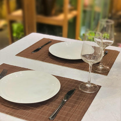 ANDSTAR Set of 8 Pcs Bamboo Placemats Sushi Rolling Mat Japanese Style Natural Anti-Slip Bamboo