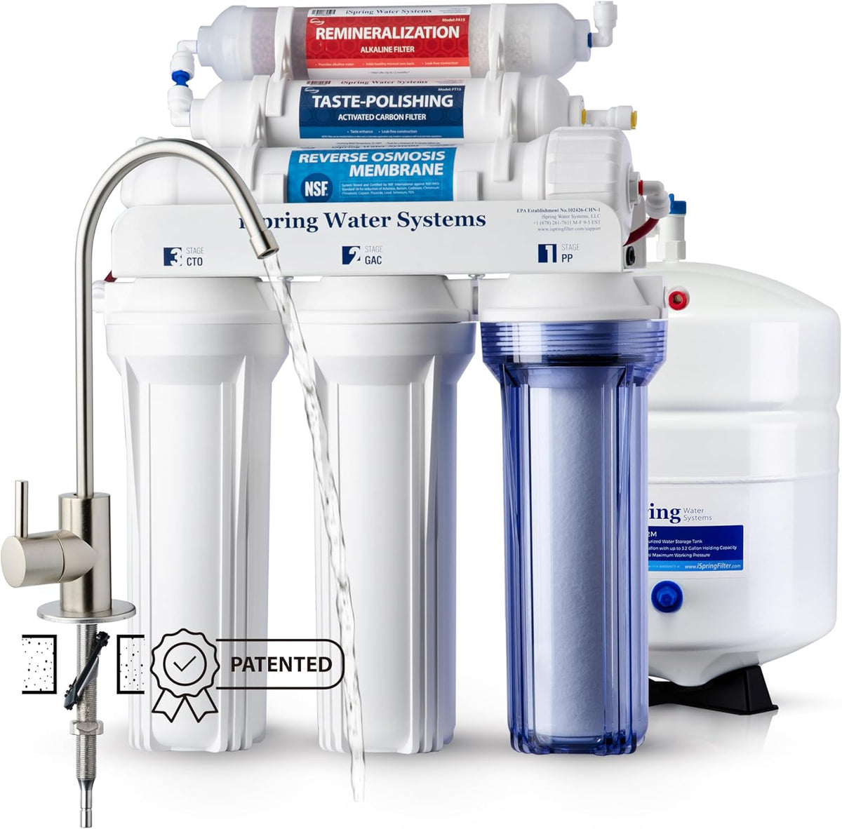 iSpring RCC7AK, NSF Certified, 75 GPD, Alkaline 6-Stage Reverse Osmosis System, pH+