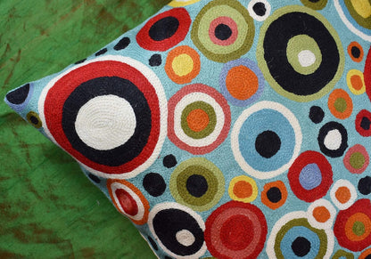 Turquoise Polka Dots Decorative Pillow Cover Contemporary Pillowcase Blue Modern Outdoor Chair