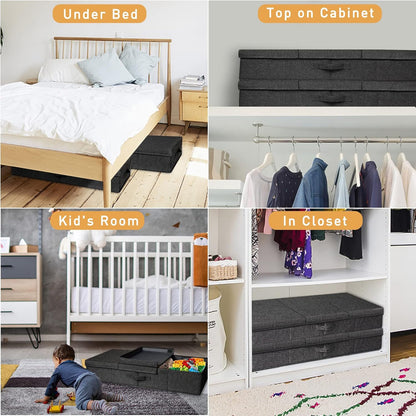 punemi Under Bed Storage Containers, Set of 2 Low Profile Under Crib Storage Bins With Lid, Large