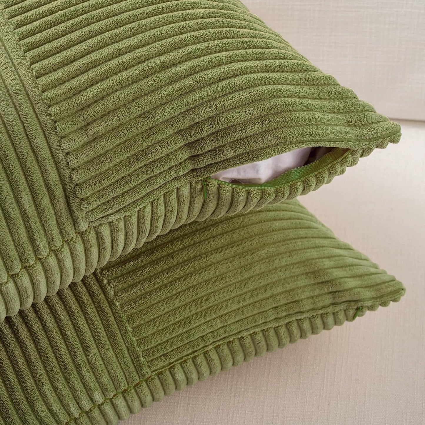 Fancy Homi 2 Packs Moss Green Euro Decorative Throw Pillow Covers 28x28 Inch for Bedroom Couch Bed
