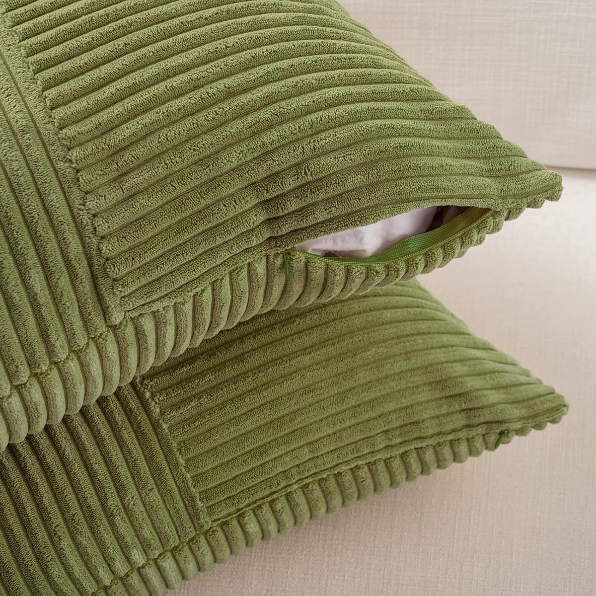 Fancy Homi 2 Packs Moss Green Lumbar Decorative Throw Pillow Covers 14x24 Inch for Couch Bed