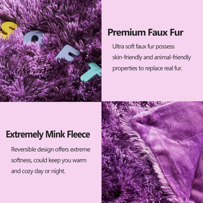 GONAAP Fuzzy Faux Fur Throw Blanket Queen Size Tie-dye Violet Purple Super Soft Cozy Plush Fuzzy