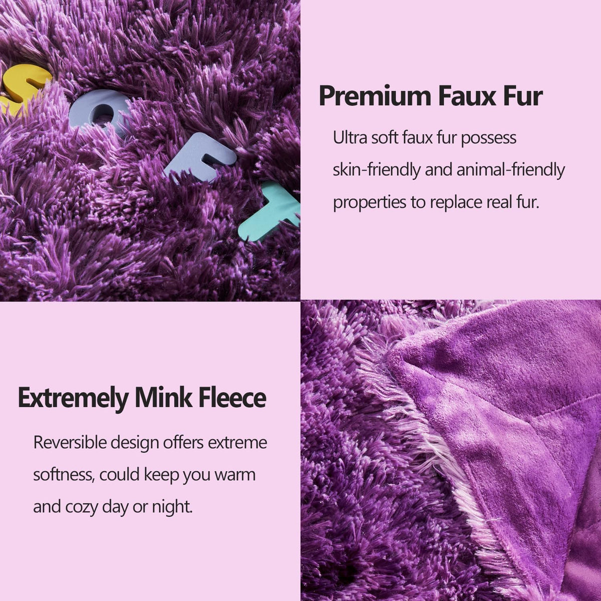 GONAAP Fuzzy Faux Fur Throw Blanket Twin Size Tie-dye Violet Purple Super Soft Cozy Plush Fuzzy