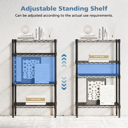 DUMOS 4-Tier Metal Storage Shelves, Wire Shelving, Storage Rack, 23.3" W