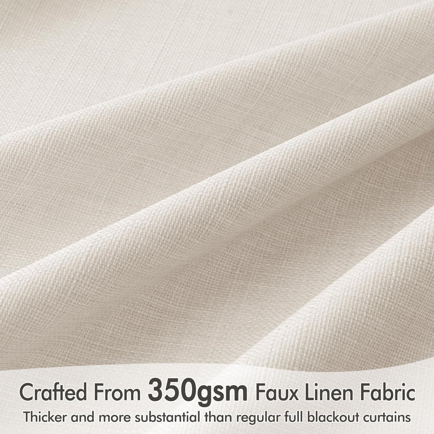 MIULEE 100% Blackout Curtains 90 Inch Long 2 Panels for Bedroom, Thick Luxury Faux Linen Black Out