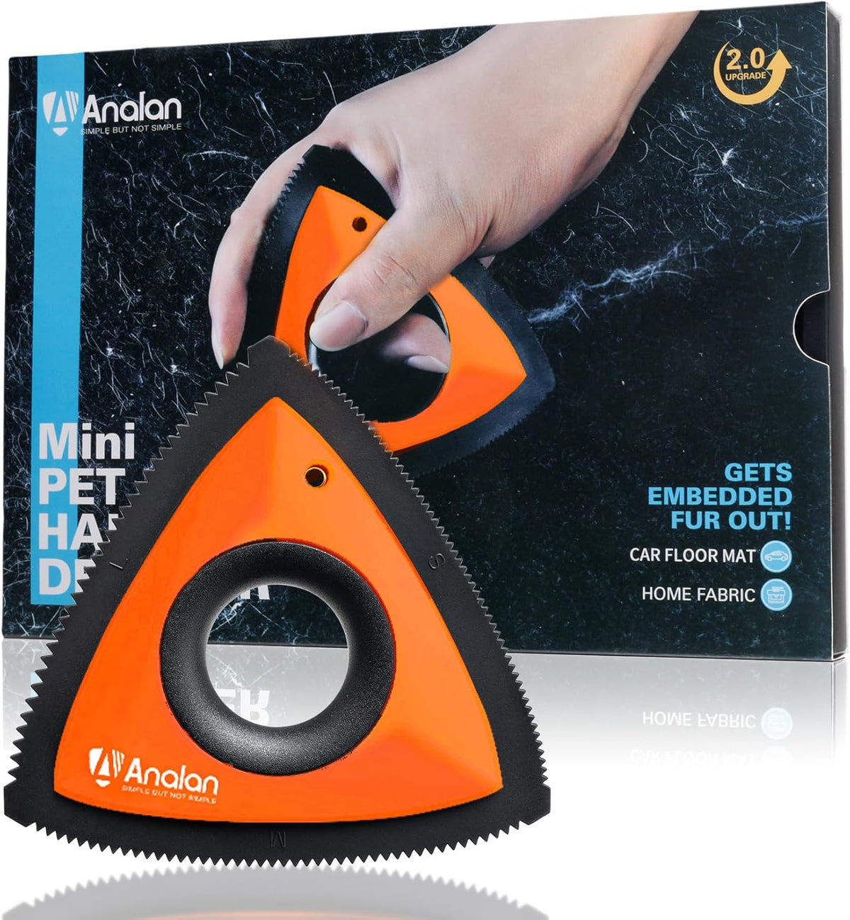 Analan Mini Pet Hair Remover for Car Detailing Supplies, Carpet Dog Hair Remover for Car Interior
