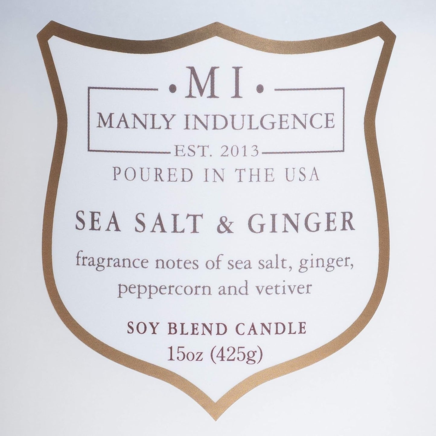 Manly Indulgence Sea Salt & Ginger Scented Candles for Men, 15 oz Wooden Wick, Premium Soy Blend