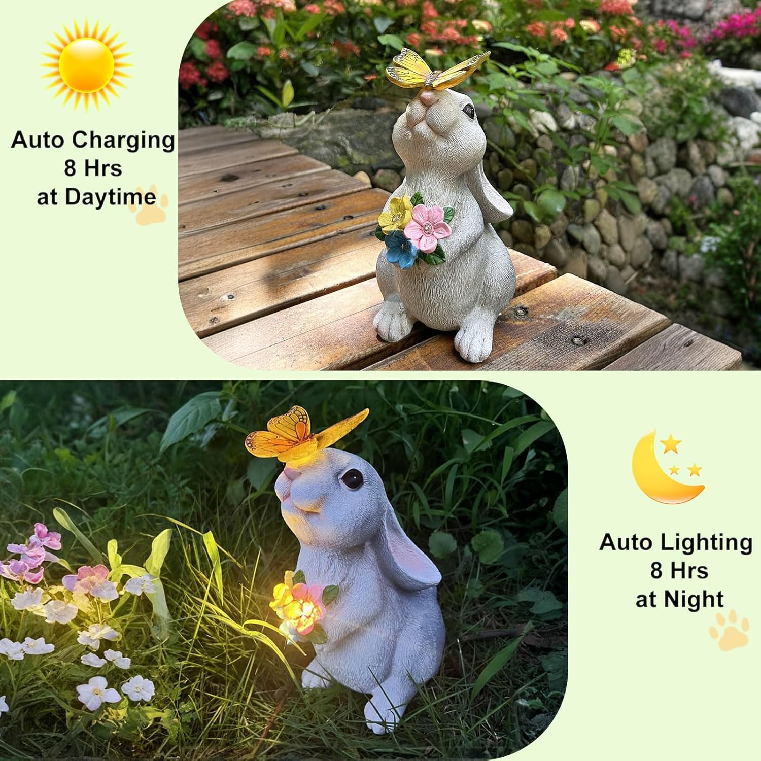 YODY Solar Garden Statues Outdoor Decor- Yard Decorations for Patio, Balcony, Backyard, Lawn