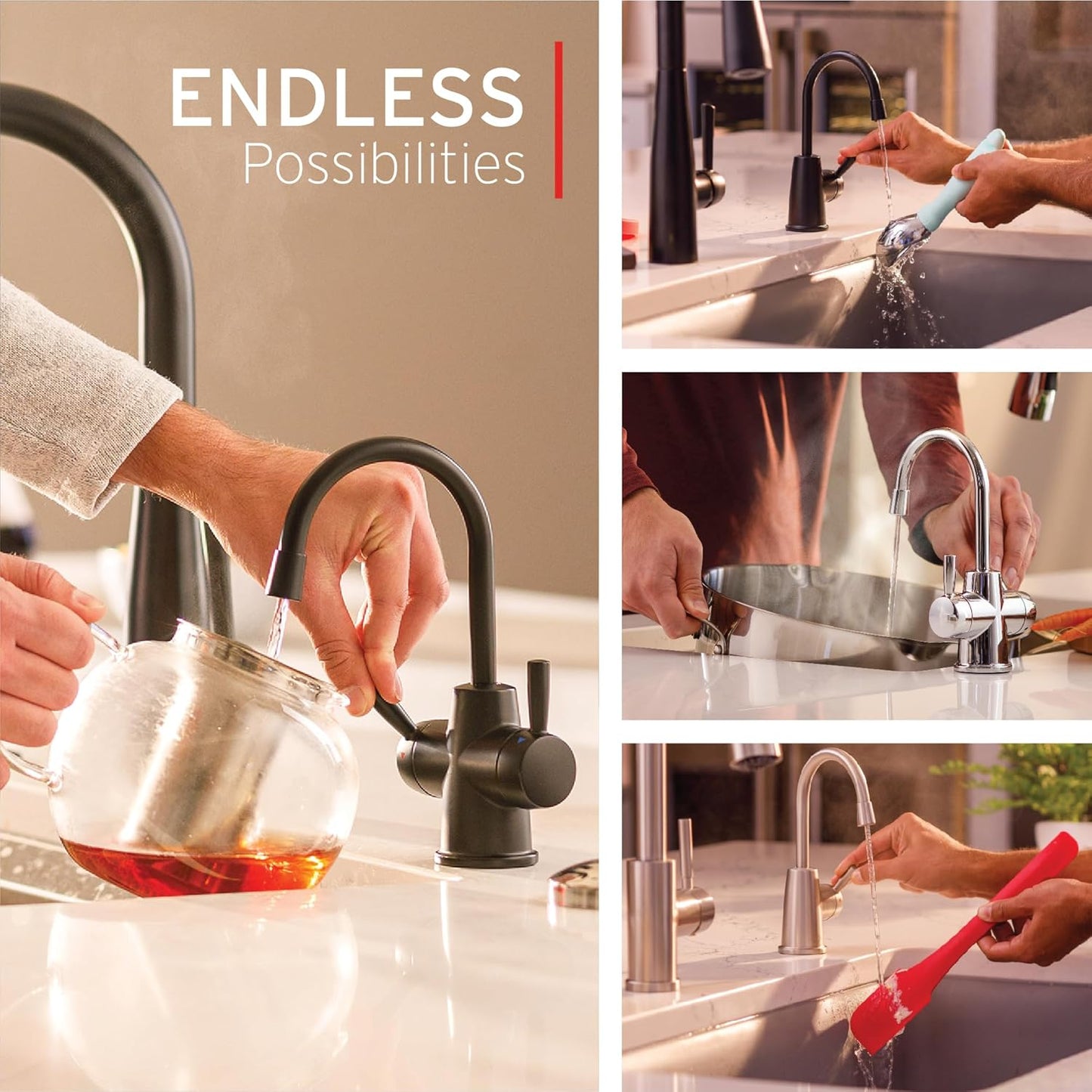 InSinkErator Stainless Steel Tank, HC250MBLK-SS HOT250 System, 2-Handle Drinking Faucet in Matte