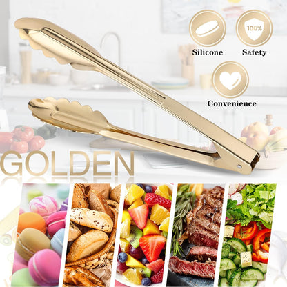MSY BIGSUNNY 9 Inch Kitchen Food Tongs, Buffet Tongs, Serving Tongs for Cooking, Grilling, Aluminum