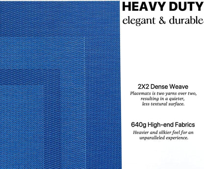 LEXMORE PlaceMats Set of 12 Vinyl/Plastic Woven Place Mats for Kitchen Table Indoor/Outdoor