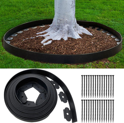Landscape Edging 33FT, Garden Edging (4IN High) with 30pcs Spikes, Plastic Lawn Edging Flexible for
