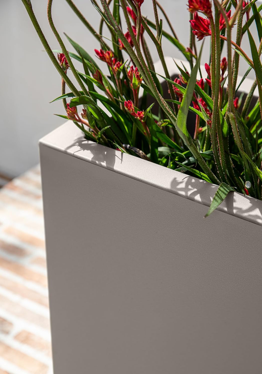 Veradek Block Series Span Plastic Planter - Tall Rectangular Planter for Indoor or Outdoor