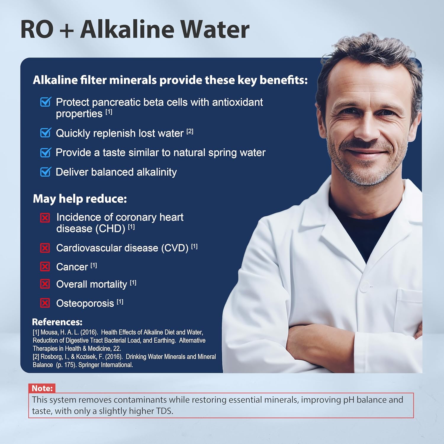 iSpring RCC7AK-BLK, NSF/ANSI 58 Certified, Alkaline 6-Stage Reverse Osmosis System with Stylish