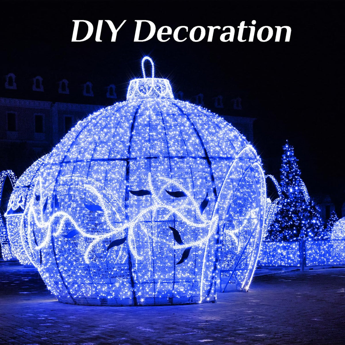2-Pack 200 LED Solar Fairy Lights Outdoor, Upgraded Oversize Lamp Beads & Super Bright Solar String