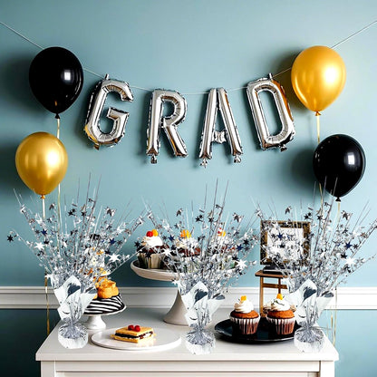 12 Pack Metallic Foil Spray Centerpiece Star Table Decoration Burst Table Centerpieces for Birthday