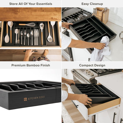 Premium Silverware, Flatware and Utensil Organizer for Kitchen Drawers, Food-Safe Contract Grade