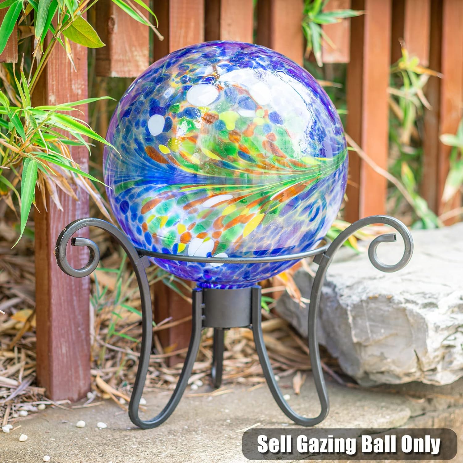 VCUTEKA Gazing Ball, Glass Gazing Globe Decorative Glass Gazing Globe/Ball/Sphere Lawn Ornament for