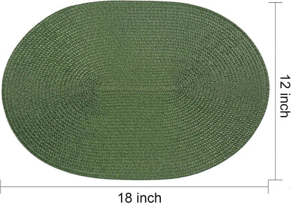 AHHFSMEI Placemats Set of 6 for Dining Table Washable Woven Vinyl Non-Slip 18x12 inches Placemat