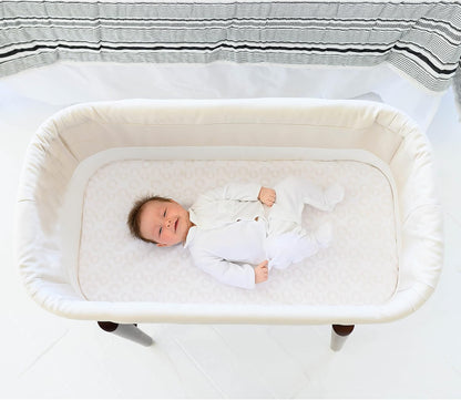 Sova Portable Baby Bassinet, Mid-Century Design with Extra Deep Walls for Newborns and Babies