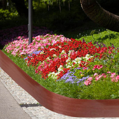 6 Inch Tall 33 ft Length Landscape Plastic Edging Kit with Hammer Spikes Plastic Garden Flower Bed