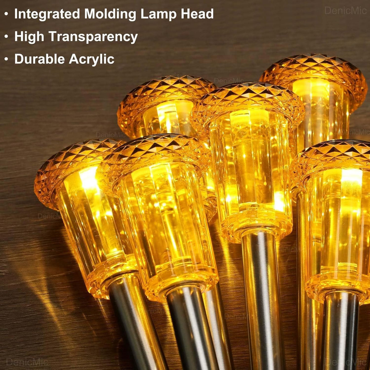 DenicMic Halloween Solar Lights Outdoor 10 Pack Orange LED Waterproof Yard Garden Patio Backyard