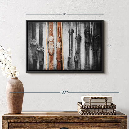 ElephantStock Ski Collection Wall Art - Horizontal Framed Canvas - 1-Piece Bathroom Wall Decor