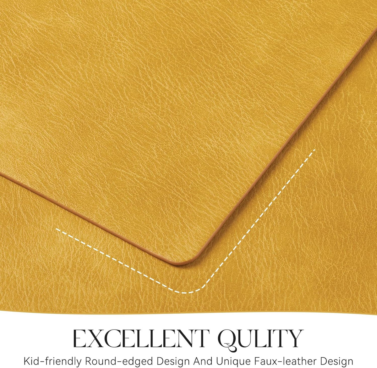 MOSAYT Vinyl Placemats Set of 12-12 X 17 Inch - Faux Leather 100% Waterproof Oil-Proof Wipeable PU