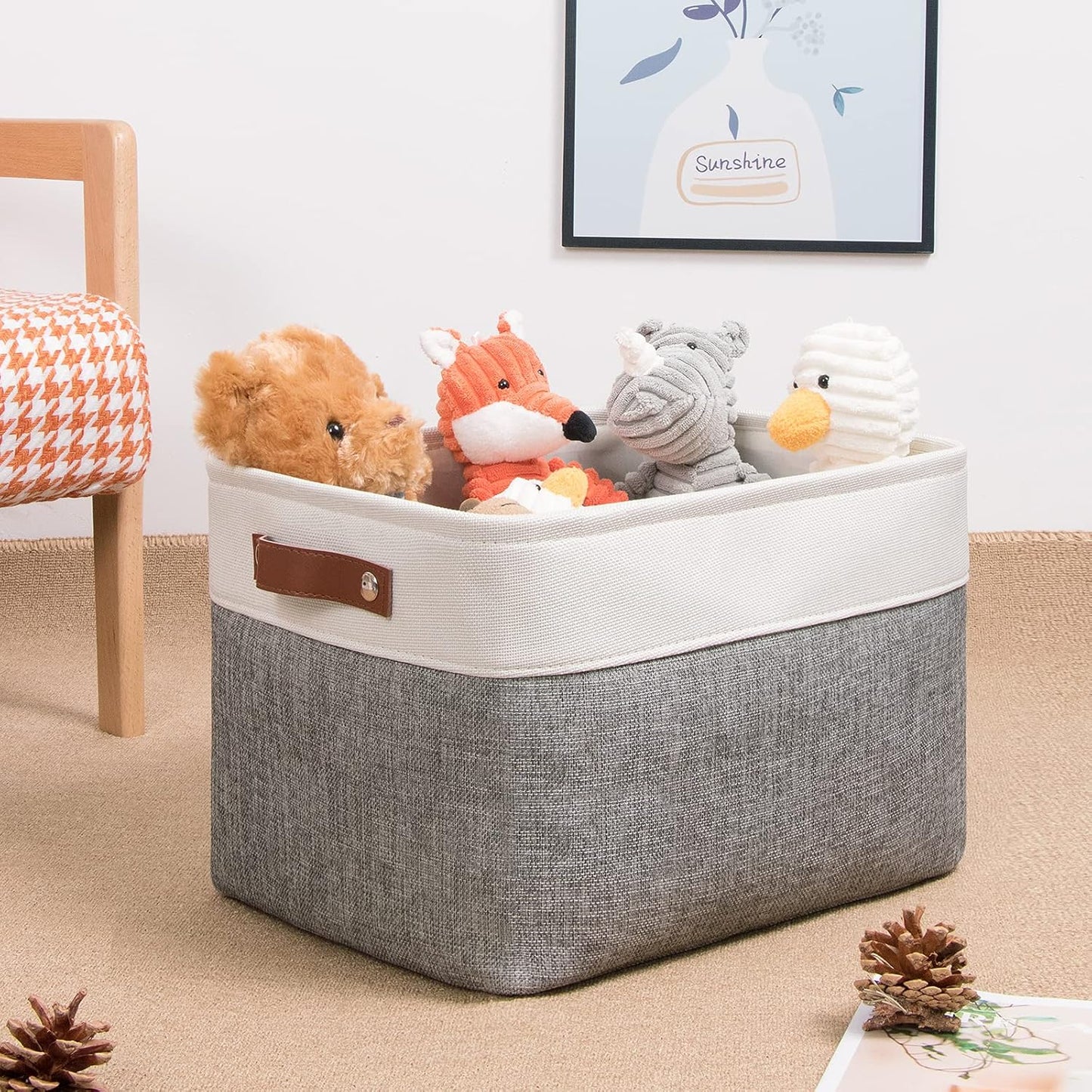 DULLEMELO Storage Baskets for Organizing, Rectangular Fabric Storage Bins Collapsible, Perfect for