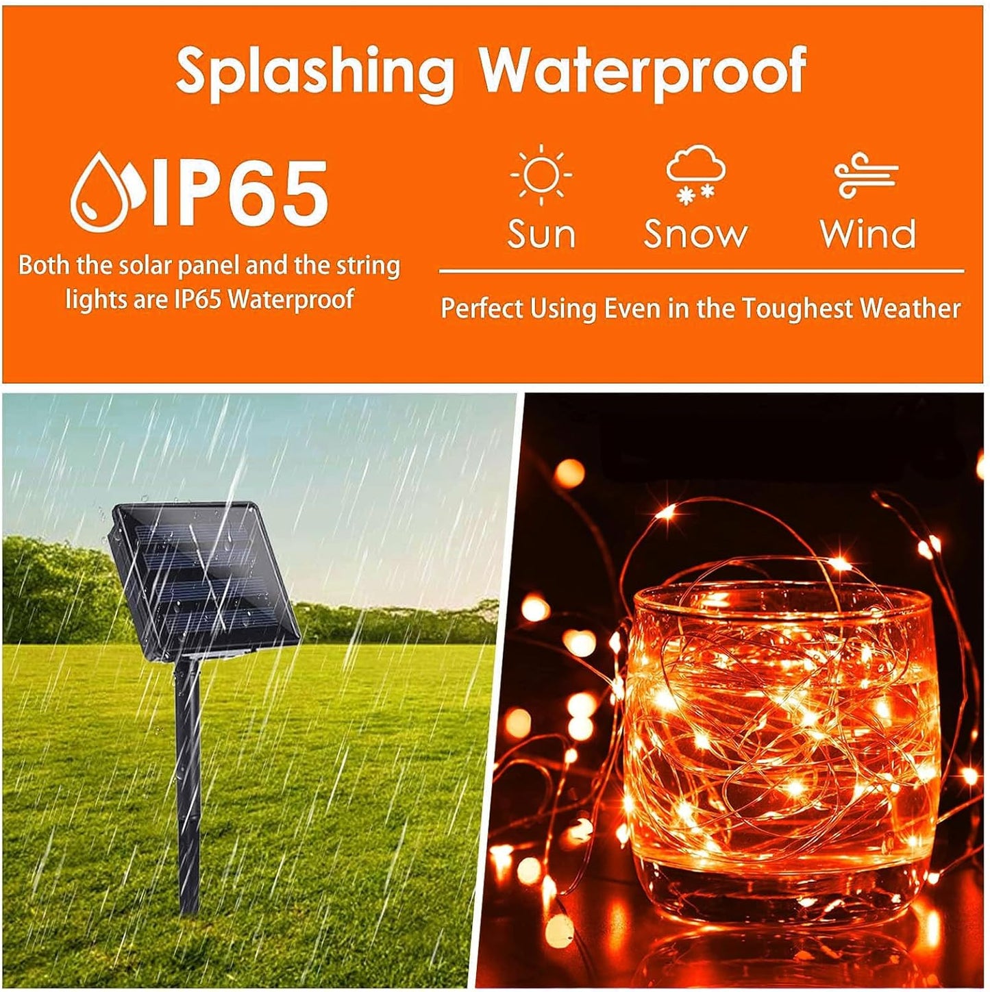 Solar String Lights Outdoor, 2-Pack Total 80FT 200 LED Solar Christmas Twinkle Lights Outside