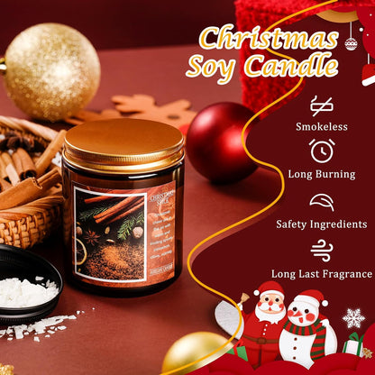 Christmas Candle Set | 4Pack Scented Candles Holiday Candle Gifts - Soy Candles Home Scented, Xmas