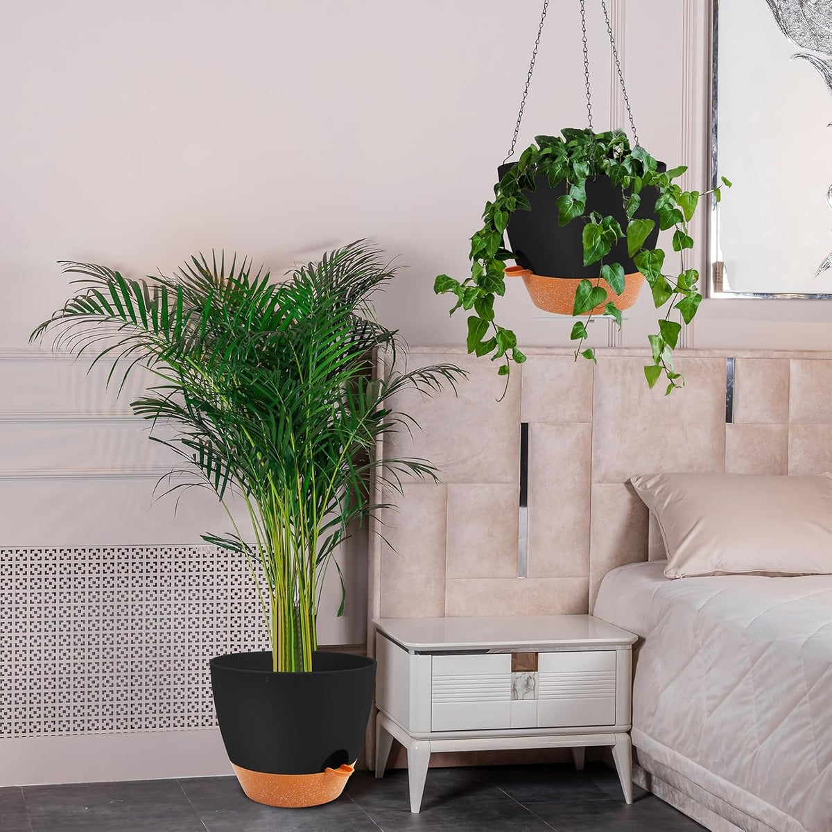 GARDIFE Large Hanging Planter, 12 inch Hanging planters for Indoor. Outdoor Plants, Self Watering