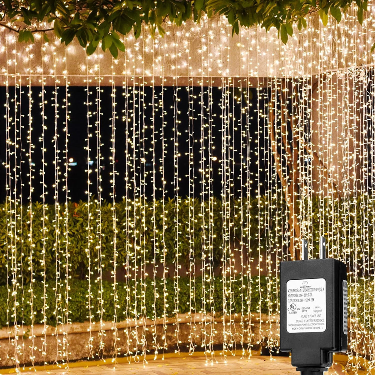 Solhice LED Curtain Lights Outdoor 30ft x10ft, 720 LED Plug in Hanging String Lights Indoor