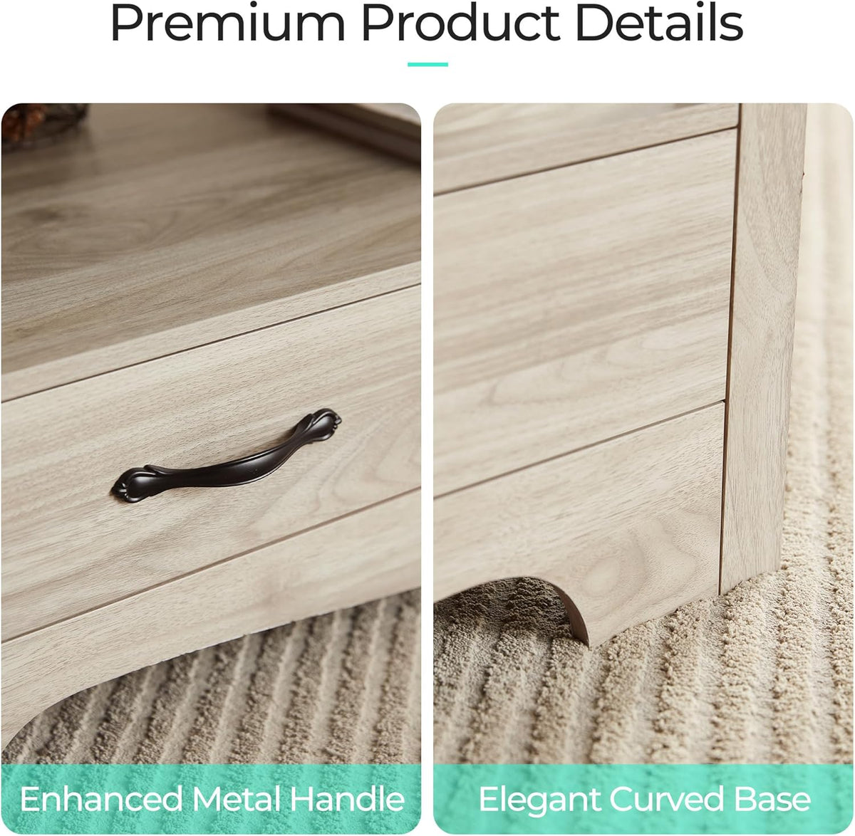 LINSY HOME Farmhouse Coffee Table with Storage, Wood Coffee Table for Living Room, Open Display