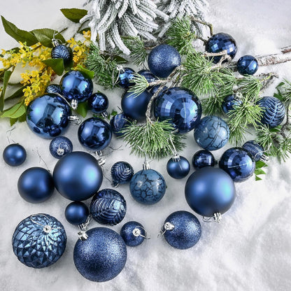 LANGXUN 36pcs Midnight Blue Christmas Tree Decorations Balls, Bolas De Navidad, 2025 Christmas