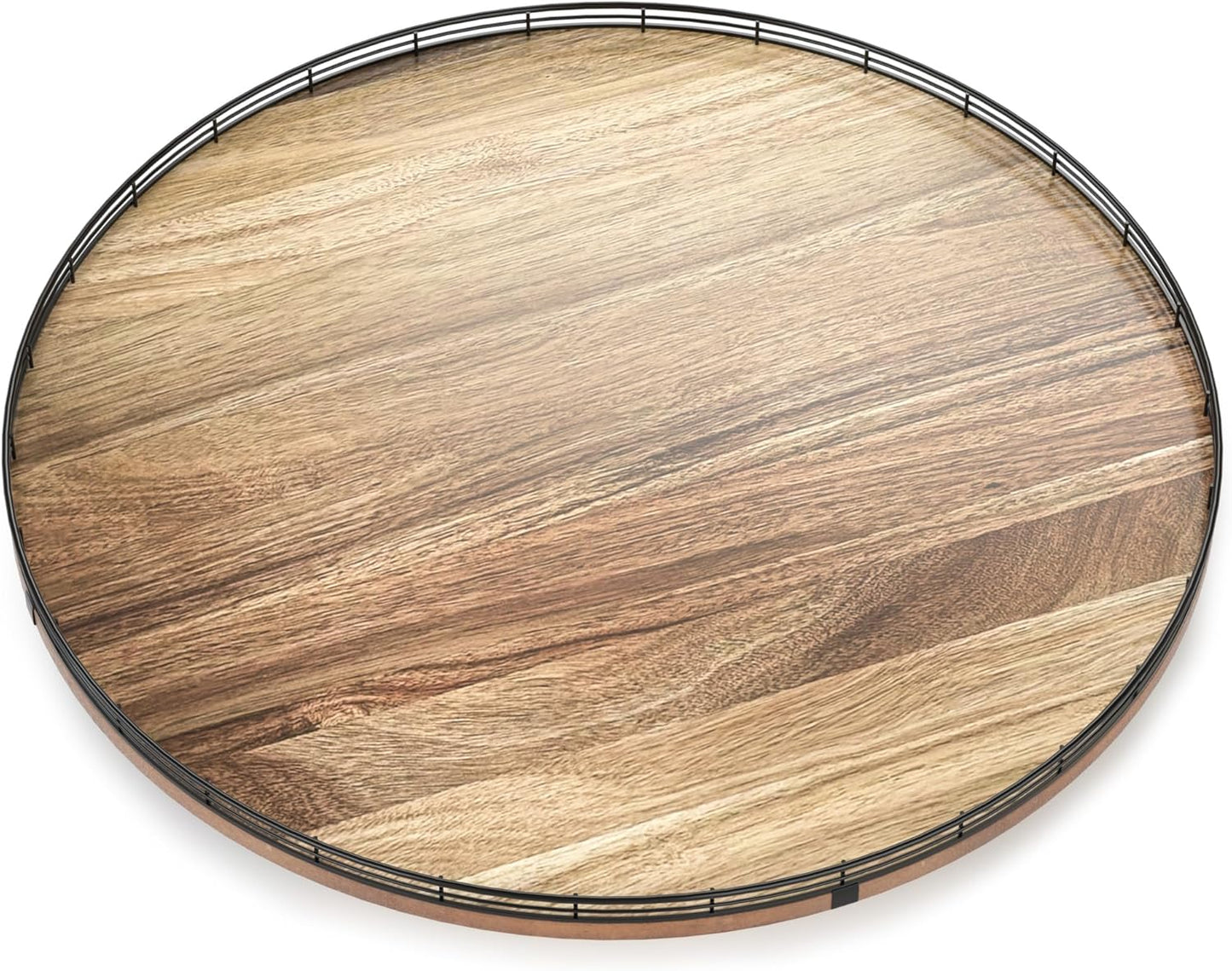 Acacia Wood 24" Lazy Susan Turntable Organizer for Table Top, Farmhouse Extra Large Round Lazy