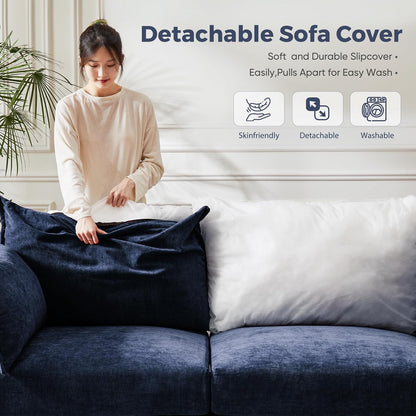 166.6" Oversized Modular Sectional Sofa, U Shaped Convertible Couch with Movable Ottoman, Large 8