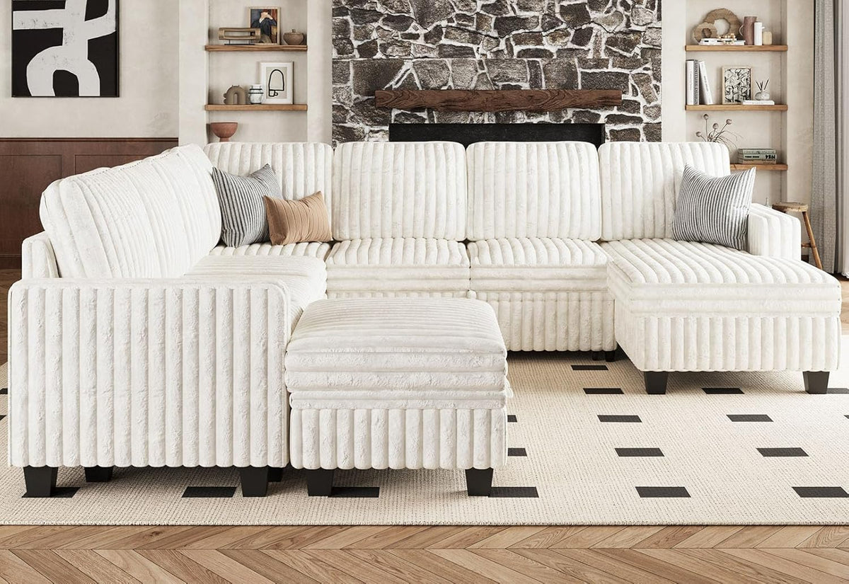 Belffin Oversized Sofa Bed Modular Sectional Sleeper Sofa with Pull Out Bed L Shaped Couch with