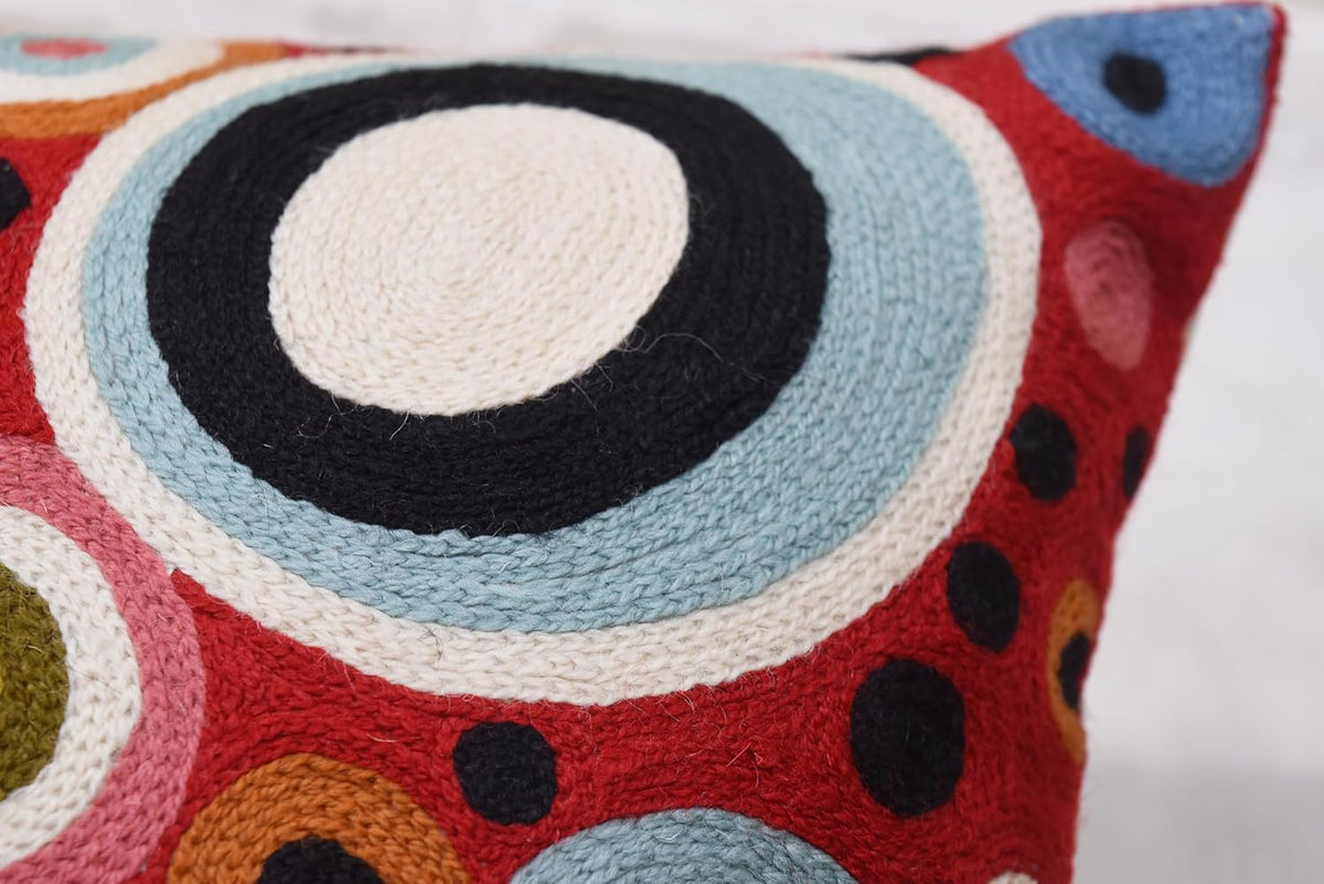 Lumbar Red Polka Dots Decorative Pillow Cover Contemporary Pillowcase Farmhouse Chair Cushion