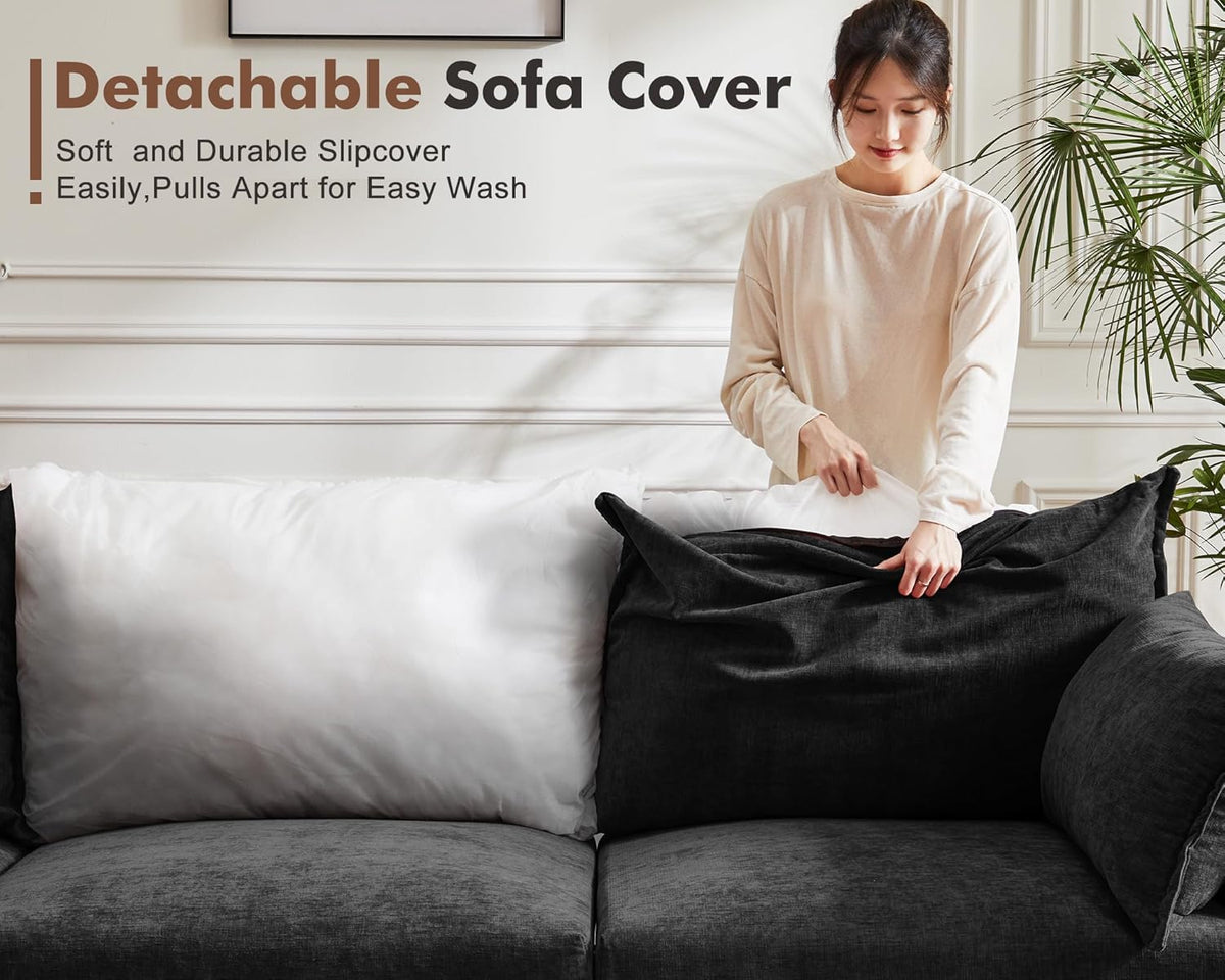 136.4" Oversized Modular Sectional Sleeper Sofa Bed, U Shaped Convertible Couch with Movable