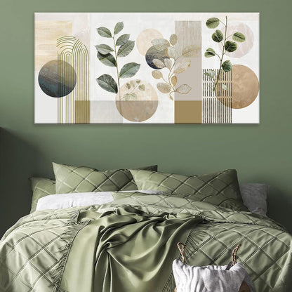 Boho Green Wall Art Mid Century Canvas Wall Art Decor Set Bohemian Abstract Wall Decor Modern