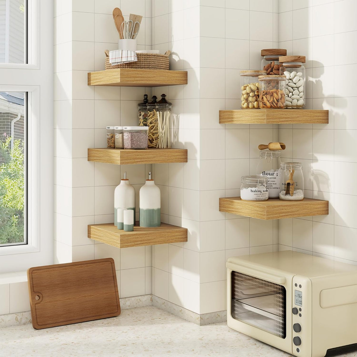 fuqing Floating Shelves for Wall, Bathroom Shelf Wall Mounted for Storage, Shelves with Invisible